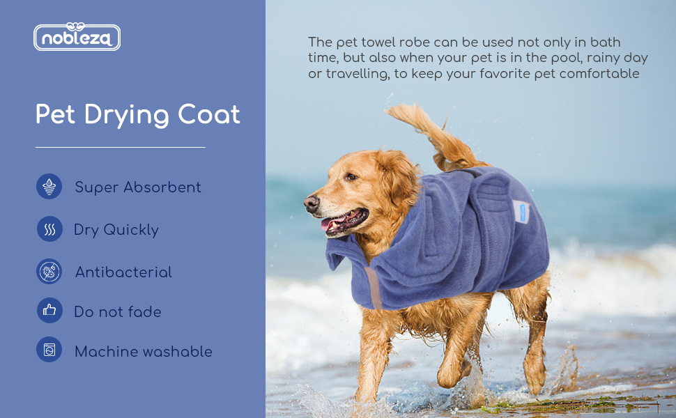 dog pet puppy cat bathrobe l dog drying coat dog towel robe dog dressing gown super absorbent 