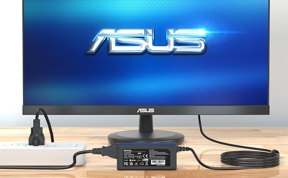 Eaneey 19V AC DC Adapter LED Monitor Power Cord for Asus