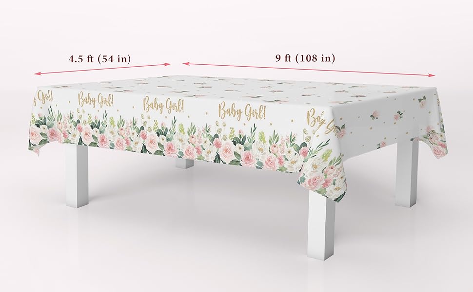 Baby Shower Tablecloth, Baby Shower Decorations for Girls