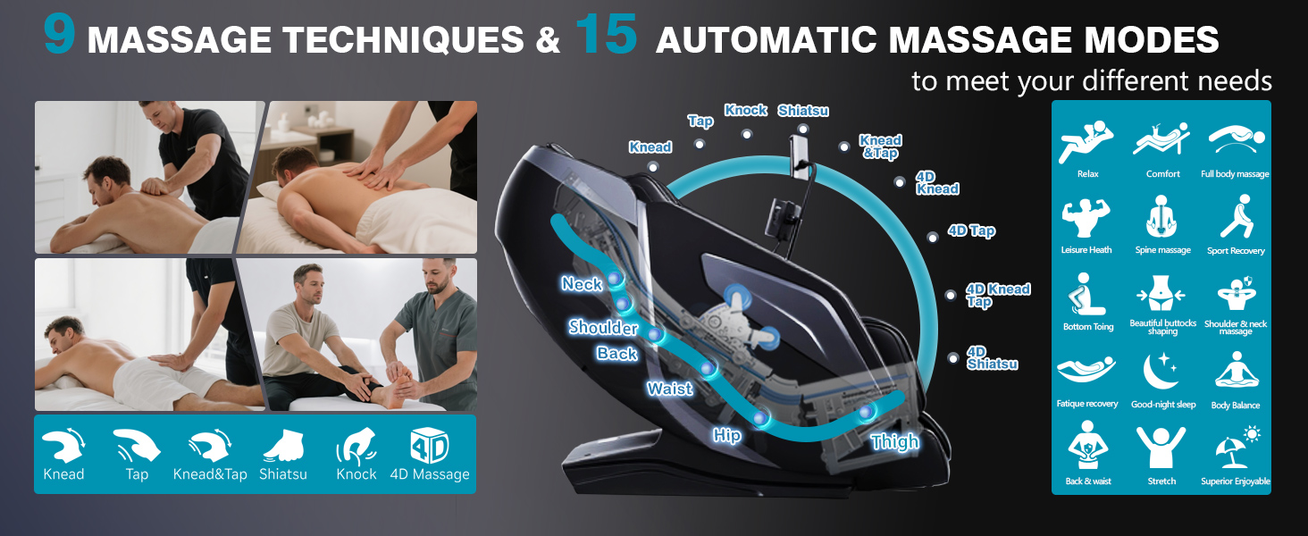 neck back shoulder thigh leg foot massager with shiatsu