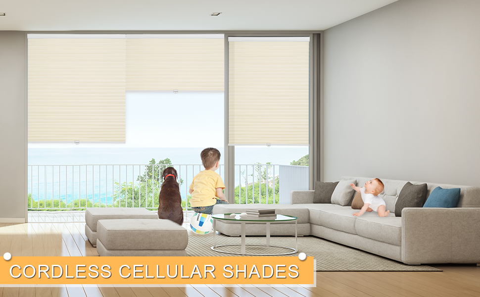 Cellular Shades for Windows Cordless Blinds for Windows, Custom Size Cellular Blinds for Windows