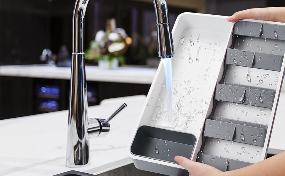 Kitchen drawer storage device Adjustable tableware tray storage box