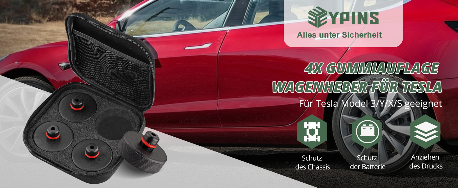 EYPINS 4 x Car Jack Rubber Pad Compatible with Tesla Model 3/Y/X/S