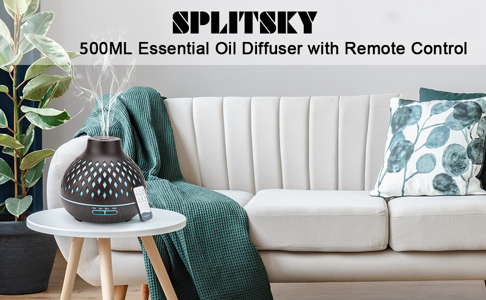 SPLITSKY 500ML Diffusers for Essential Oils Large Room