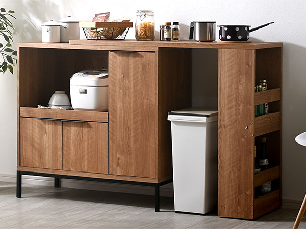 伸縮キッチンカウンター セピアナチュラル