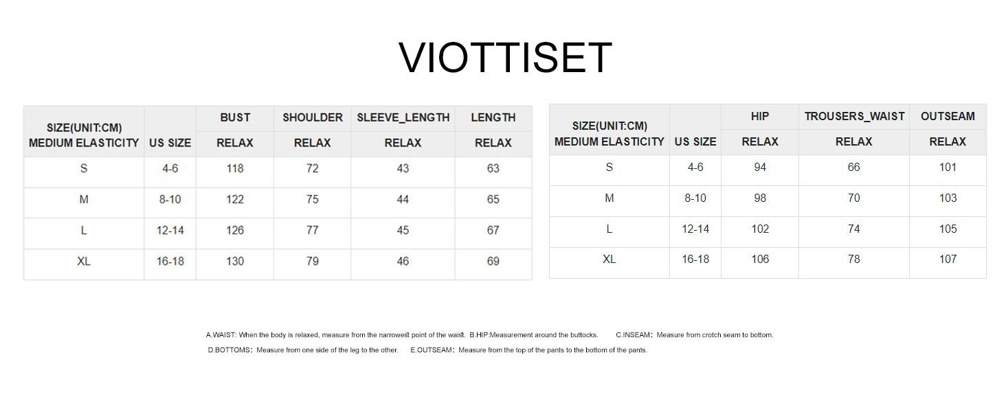 Viottiset Damen Lässiger Übergröße 2-Teiliges Lounge Set Outfit Sweatsuit Langarm