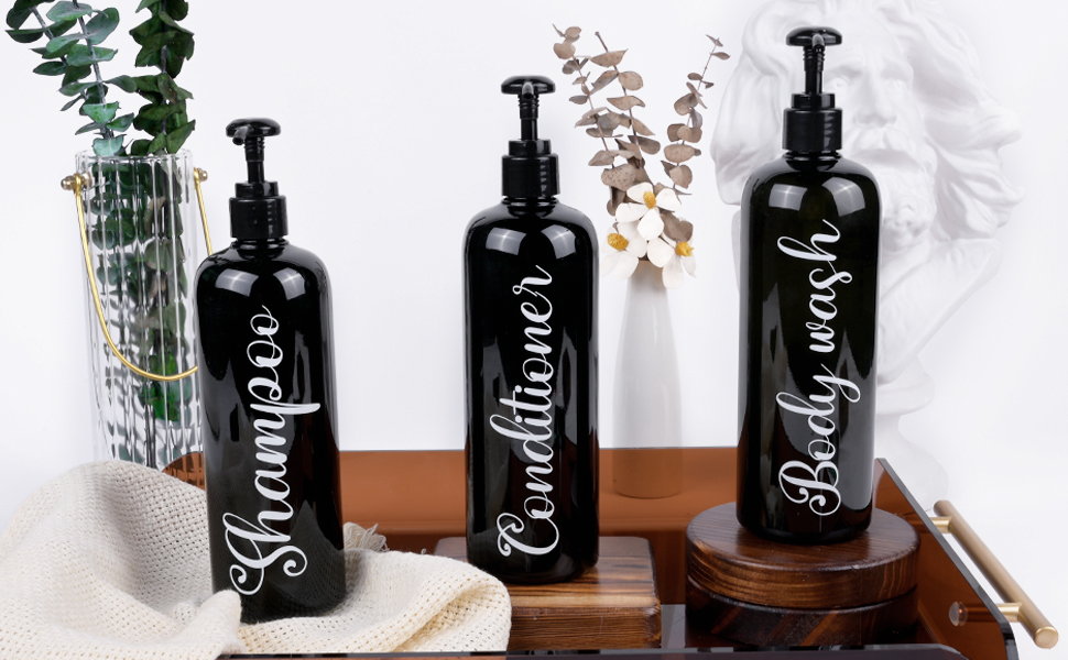 ZUMRUKES 17 OZ Shampoo and Conditioner Dispenser 3 Pack