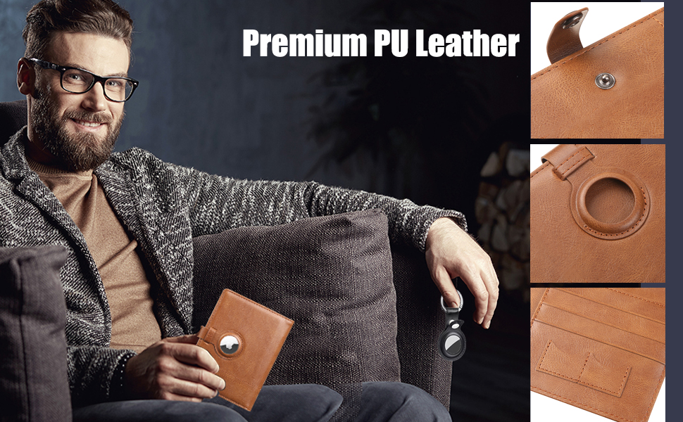 AirTag Passport Wallet with AirTag Holder and Pen Holder