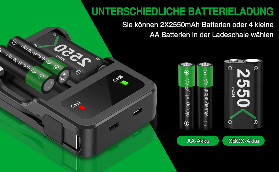 ALEEMTRY Battery for Xbox One Controller, Battery 2 Pack with Large