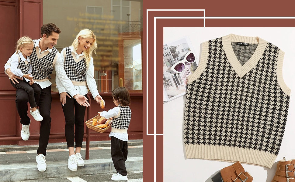 トップス Lumignon Houndstooth fur knit top beige Fur Sleeve Houndstooth Knit Top - MISTREASS