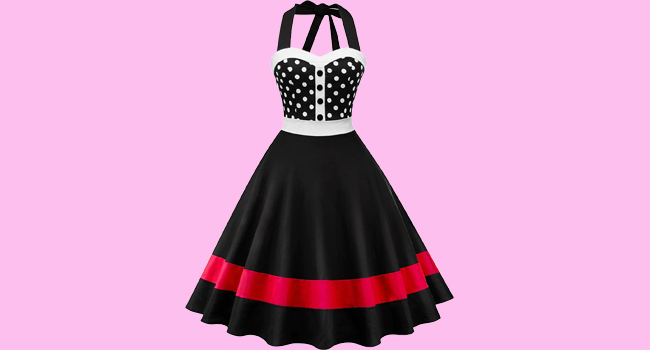 Amazon.com: Nihsatin Summer Halter Dress for Women 50s