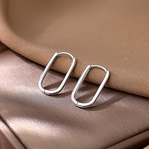 square hoop earrings U hoop earrings for women girls U huggie earrings hoop minimalist earrings