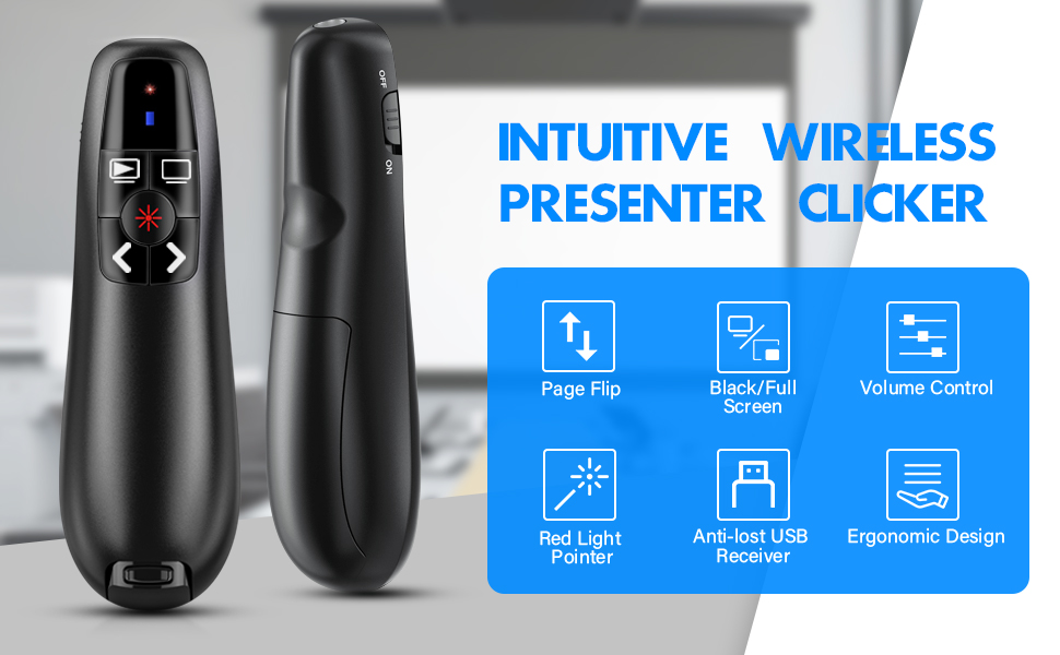 NinjaABXY Presentation Clicker Wireless Presenter Remote