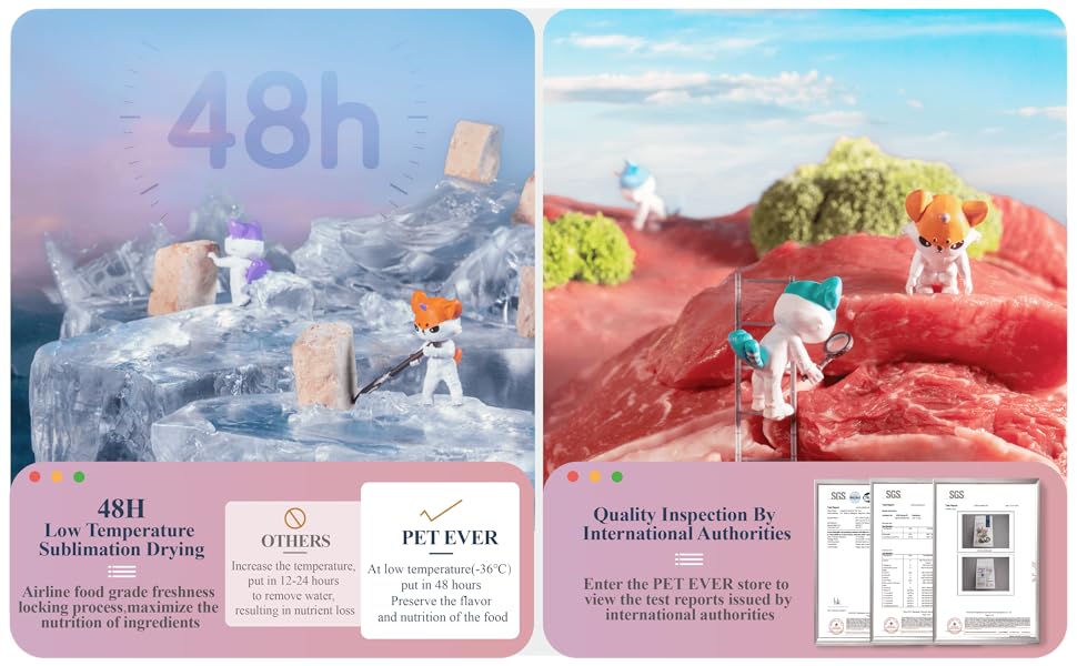 PETEVER Freeze Dried Raw Cat Food 96 Raw Meat 60 Protein