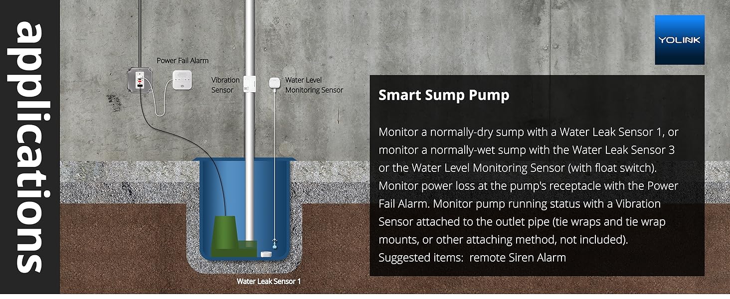 YoLink Smart Vibration & Shock Sensor, Generator, Pump Running, Glass