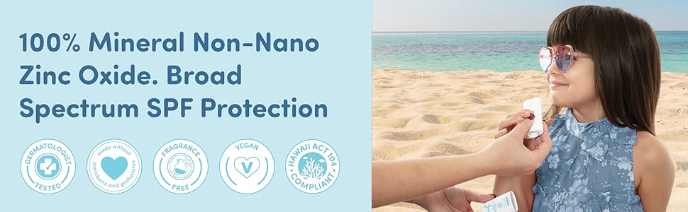 mineral non-nano zinc oxide broad spectrum protection kids baby sun care