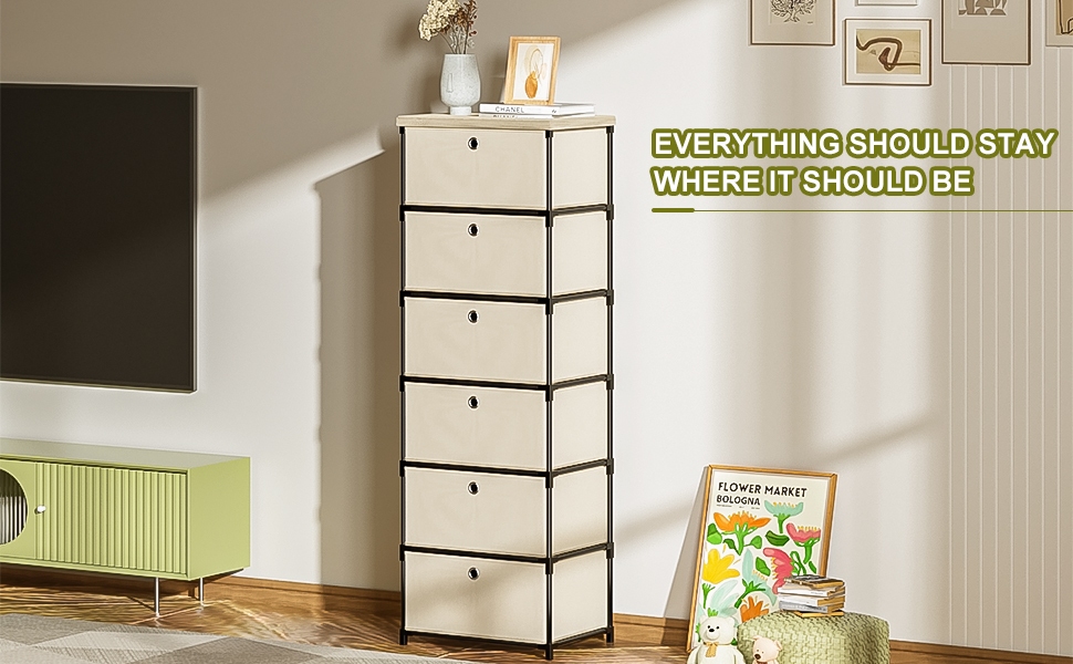 6 drawer fabric dresser