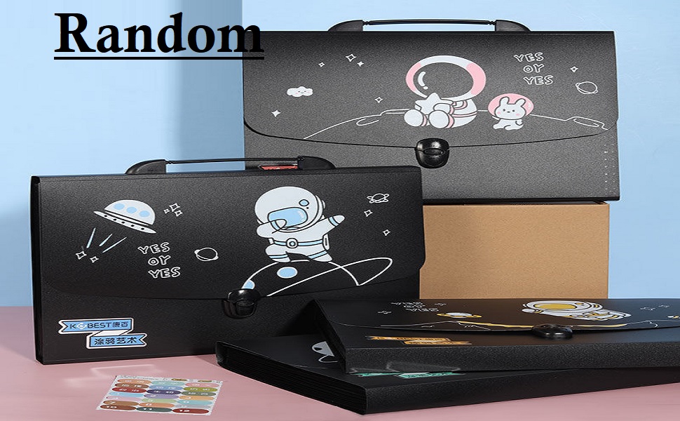 FunBlast Space Theme File Folder With Handle&Push Lock Space Theme Certificate Holder With 12