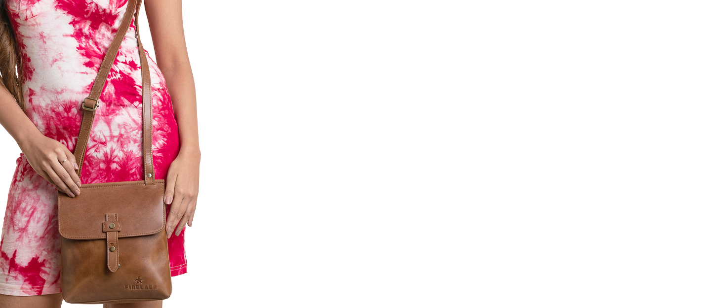 Vintage leather crossbody bag for women