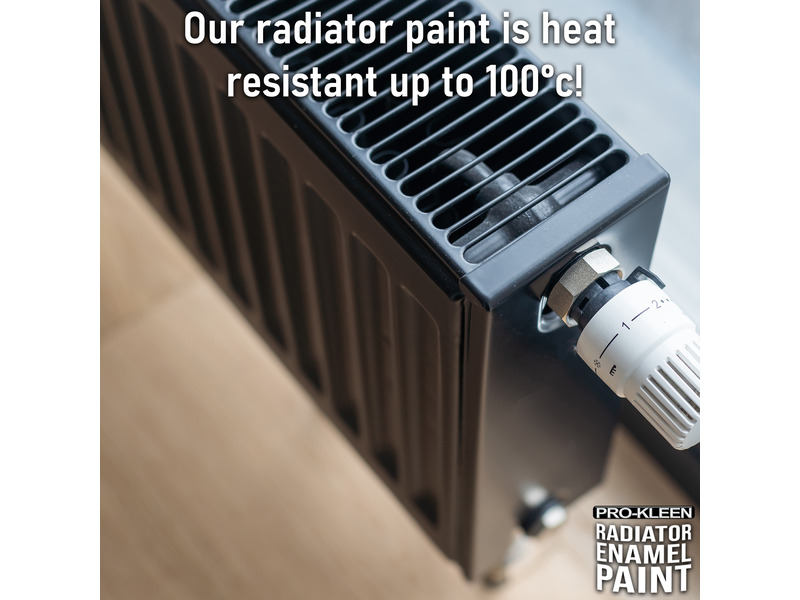 ProKleen Radiator Enamel Spray Paint Black Matt 400ml Heat Resistant up to 100ºC For