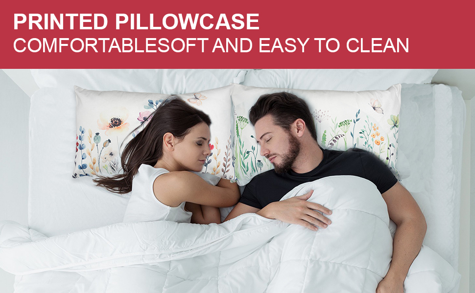 Set of 2 Throw Pillow Covers, Flowers Decorative Cushion Covers, Small