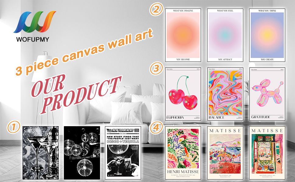 Set of 3 Sage Green Landscape Paintings Prints for Gallery