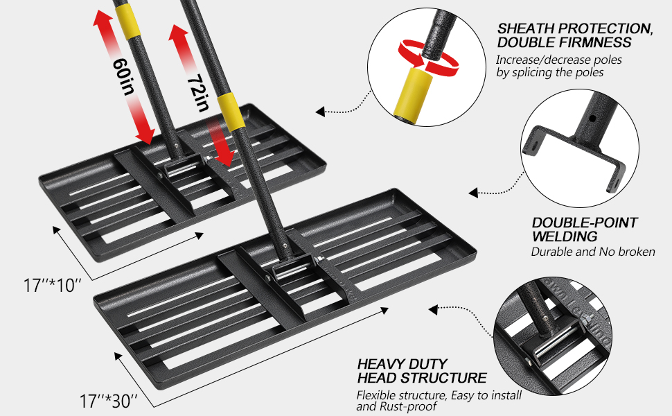 Adjustable landscaping rake