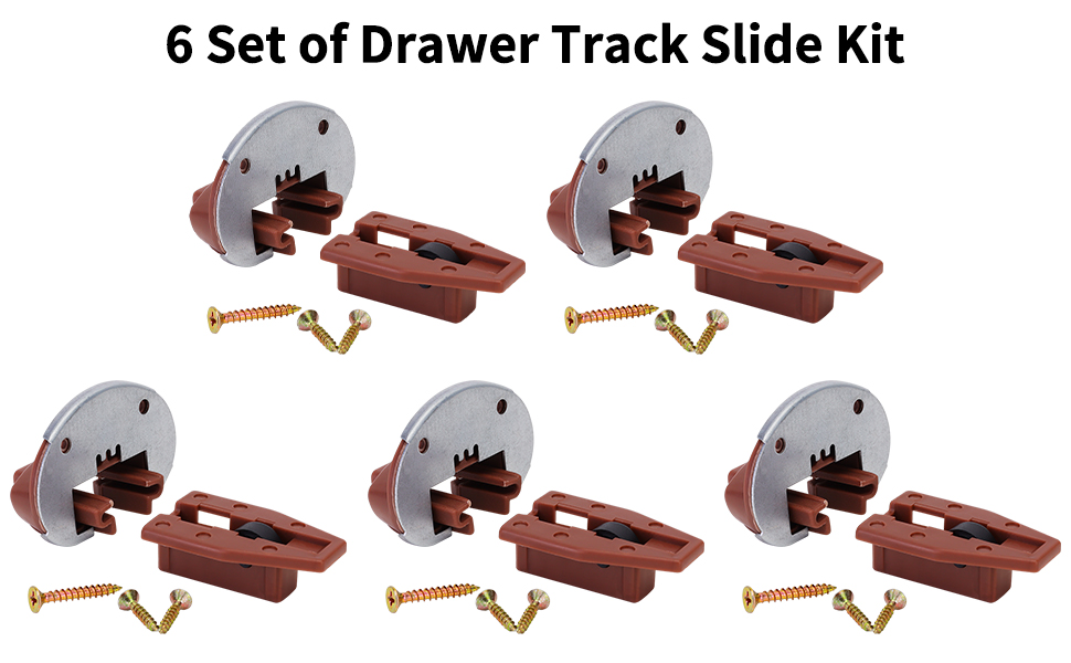 Drawer Track Slide Kit for Kenlin RiteTrak II 168 Replacement, 6 Sets