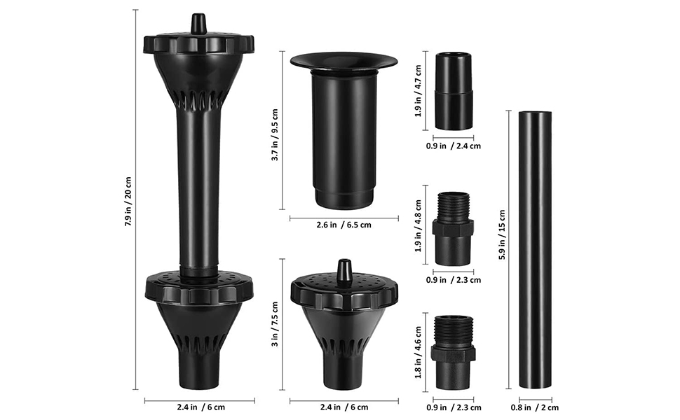 TOPBATHY 9 Pcs Fountain Nozzle Heads Water Feature Accessories Fountain