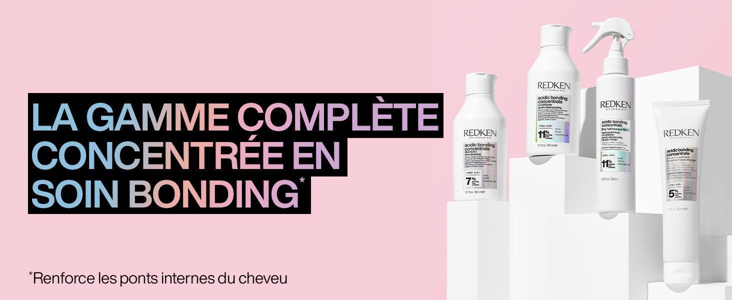 la gamme complète concentrée en soin bonding pour renforcer les ponts internes du cheveu