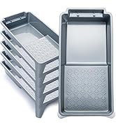 Mister Rui Paint Tray 4 Inch, 5 Pack, Plastic Paint Tray, Textured Paint Roller Tray, Small Paint...