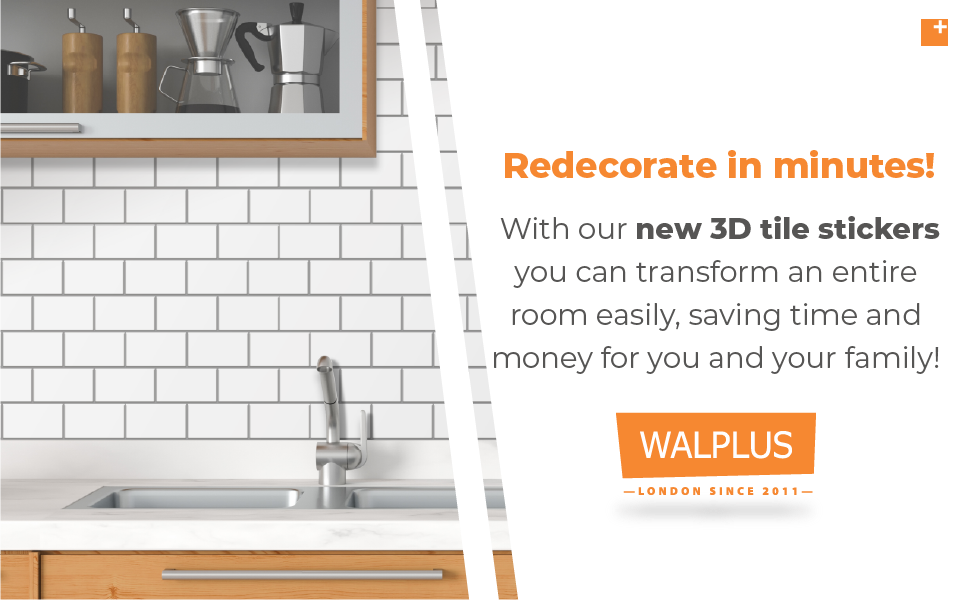 WALPLUS 20 Sheets Peel and Stick Kitchen Backsplash Tile Stickers Self