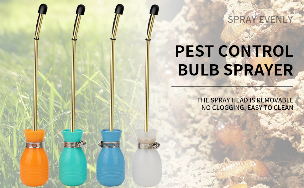 SI FANG Powder Duster, Pest Control Bulb Sprayer with Long Lance Copper