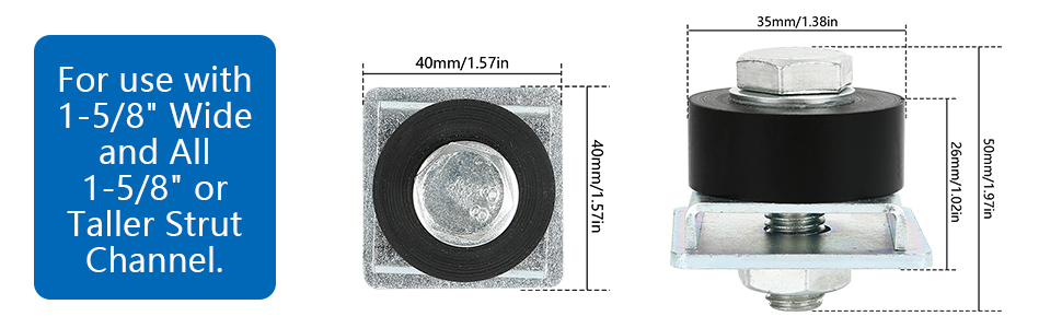 BIAXJUNY Heavy Duty Steel Trolley Roller Wheels Limit Trolley Assembly Positioning For Unistrut Strut Channel With 1-5/8" Wide And All 1-5/8" Or Taller Strut Channel (2Pack