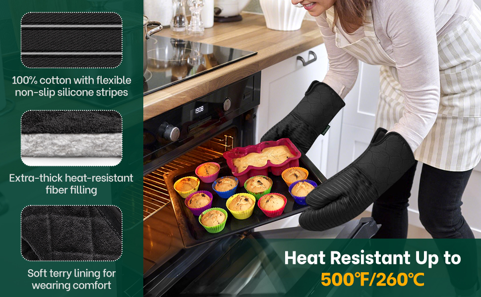 Oven mitts heat resistant
