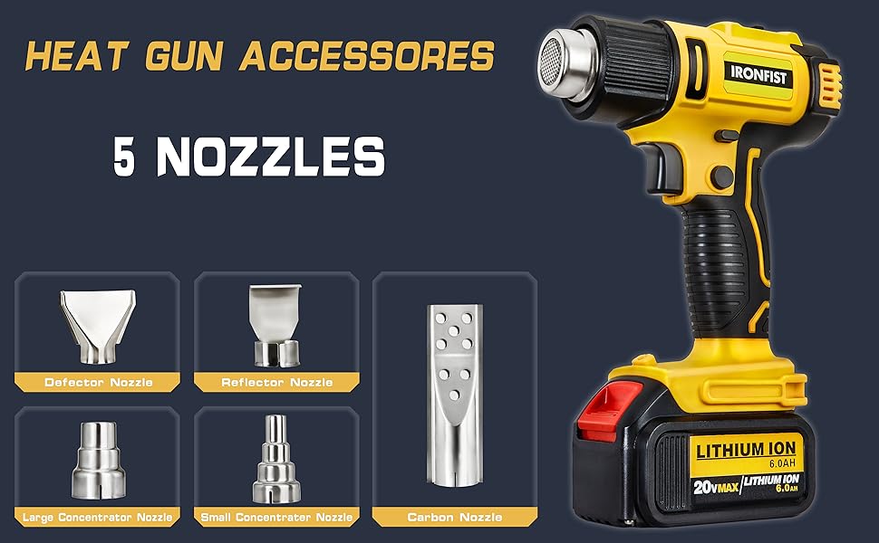 IRONFIST Heat Gun Cordless Welding Hot Air Gun with Digital Display 2