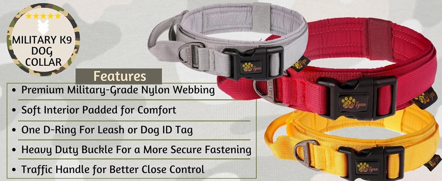 ADITYNA Tactical XXL Dog Collar for ExtraLarge Dogs