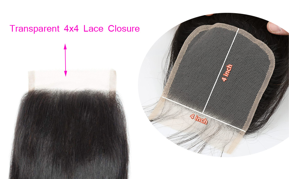 Human hair body wave closure 4x4 lace closure