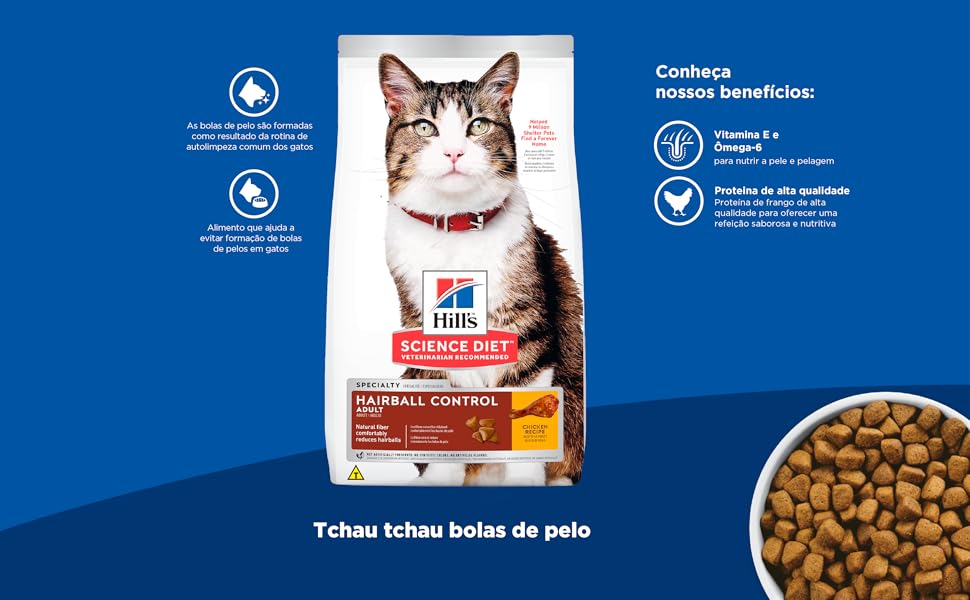 Ração Hill’s Science Diet Controle Bolas de Pelo para Gatos Adultos Sabor Frango – 1.58kg Ração Hill’s Science Diet Controle Bolas de Pelo para Gatos Adultos Sabor Frango – 1.58kg