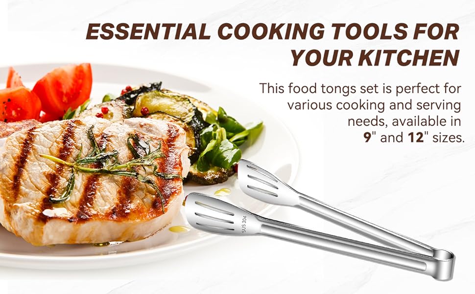 This cooking tongs set is a practical addition to your kitchen