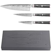 Cangshan YARI Series X-7 Damascus Steel Starter Knife Set With Ash Wood Box (3-Piece)