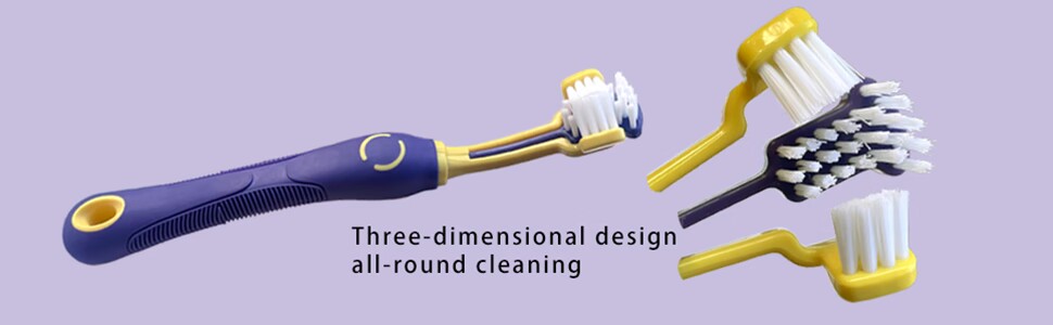 Three Sided Pet Toothbrushs Suitable for Cats and Dogs