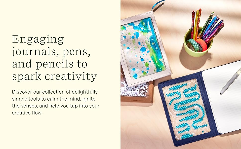engaging journals, pends and pencils to spark creativity