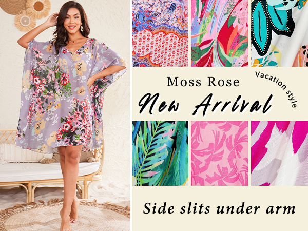 Moss Rose Women's Swimsuit Cover up Beach Kaftan for Bathing
