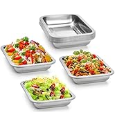 Yesland 8 Pack Breading Trays, Stainless Steel Serving Tray 10.4 x 7.7 x 1.75 Inch Large Deep Bre...