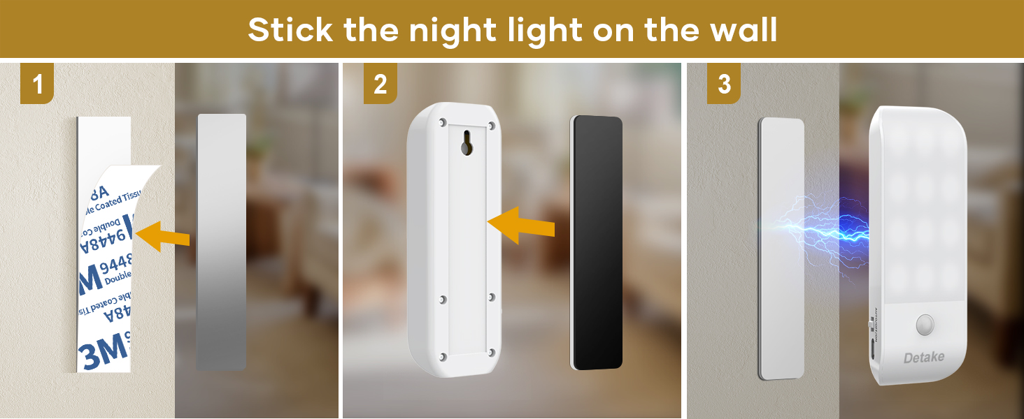 Motion Sensor Lights Indoor, 2 Pack Rechargeable LED Night Light with 3 Modes (AUTO/ON/Off), Stick-On Cupboard Light with Magnetic Strips for Wardrobe, Bedroom, Stair, Cabinet, Kitchen, Hallway 23 Motion Sensor Lights