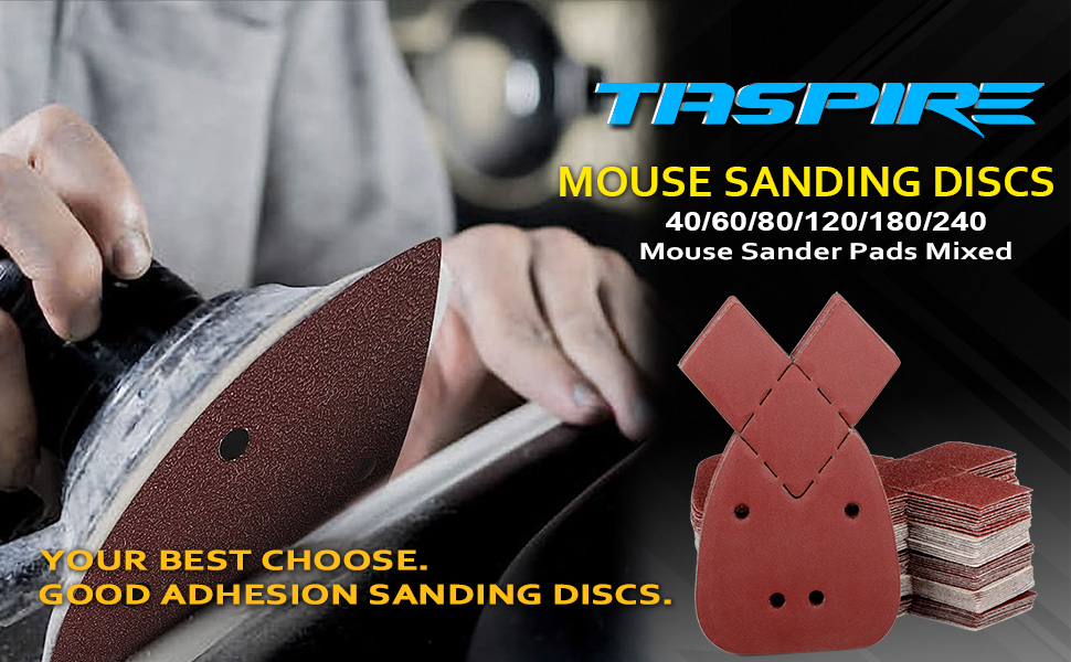 60pcs Black and Decker Mouse Sander Pads, 10 x 40/60/80/120/180/240