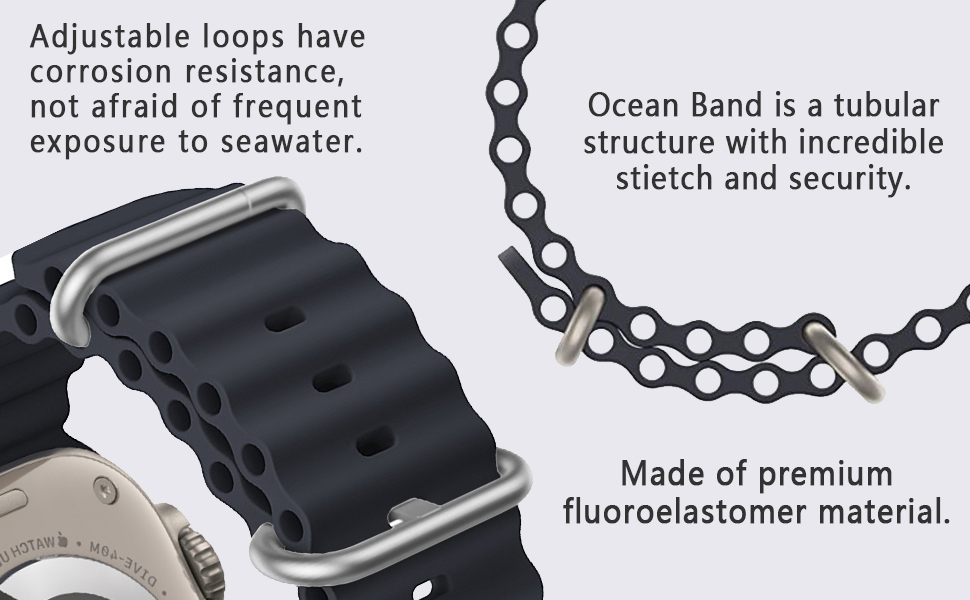 SSEIHI Ocean Straps Compatible with Apple Watch Ultra Strap,Adjustable
