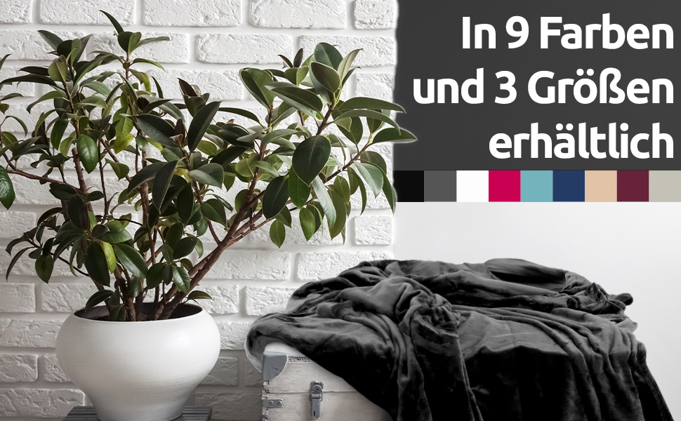 Wählbar in 9 Farben und 3 Größen