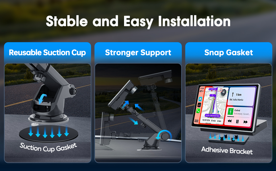 Wireless Apple Carplay & Android Auto Car Stereo with Bluetooth, Mirror